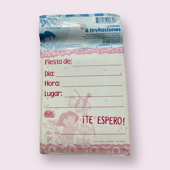 Set Of Five New In Package Dora The Explorer Spanish Birthday Party Invitations - Picture 4 of 11